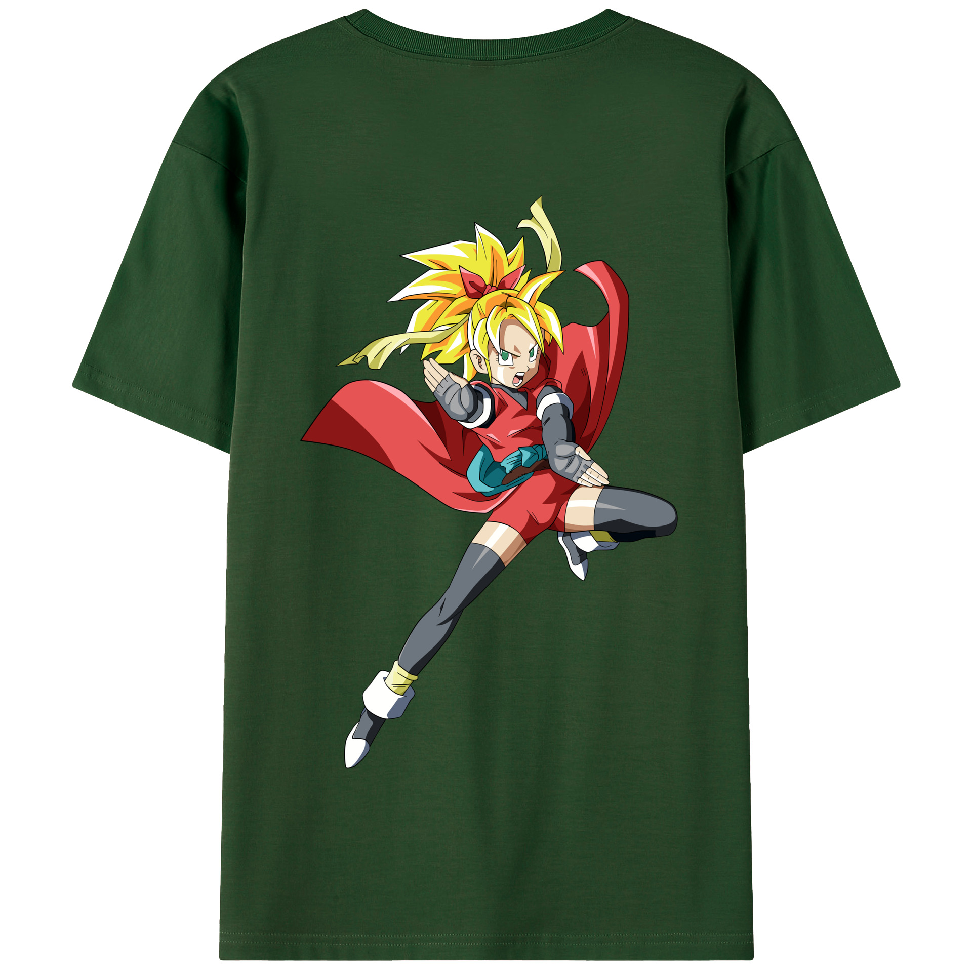 （画像用） ドラゴンボール カリフラ DRAGON BALL Caulifla 綿100％半袖Tシャツ（背面プリント）
